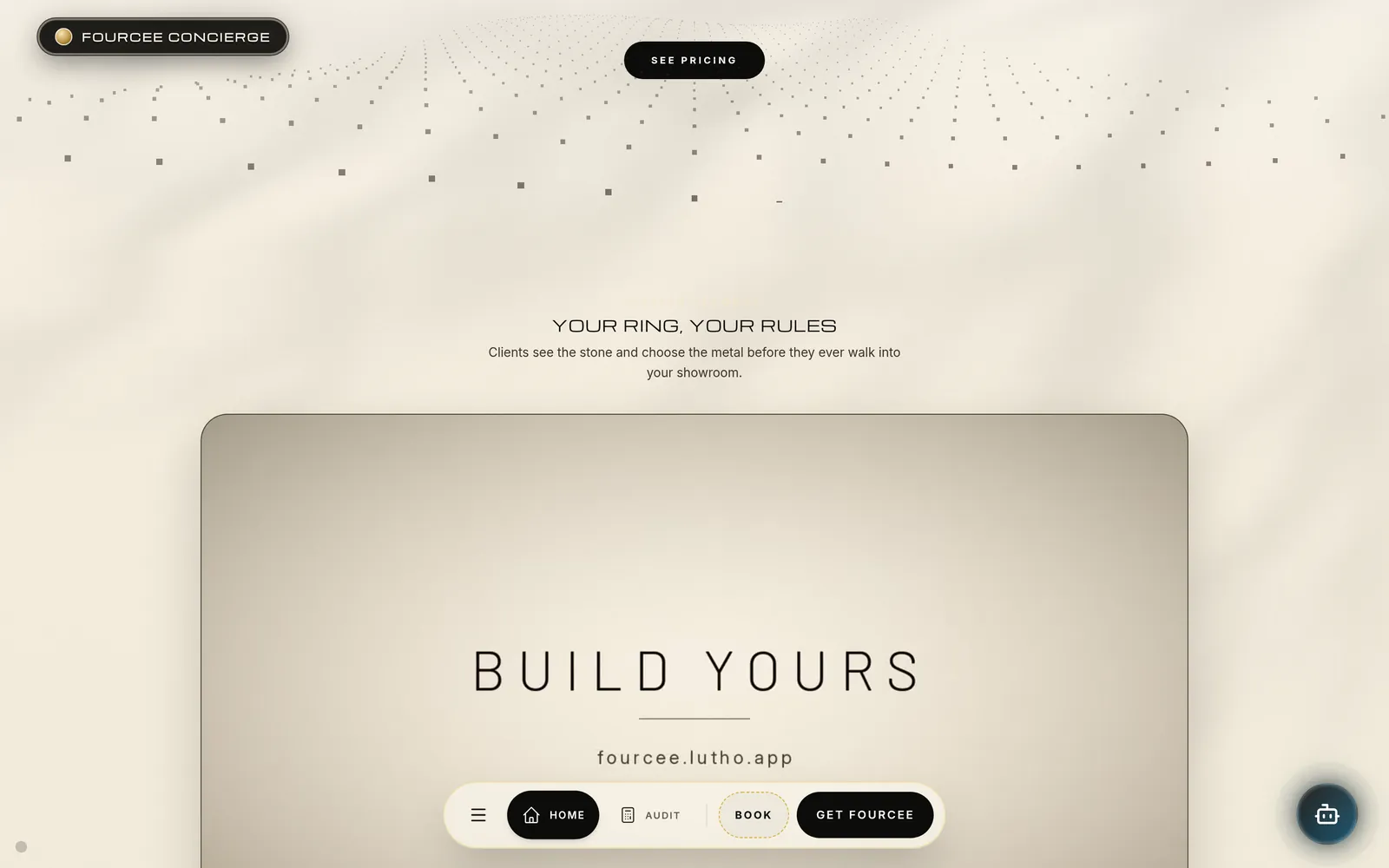 Fourcee “Your ring, your rules” builder section